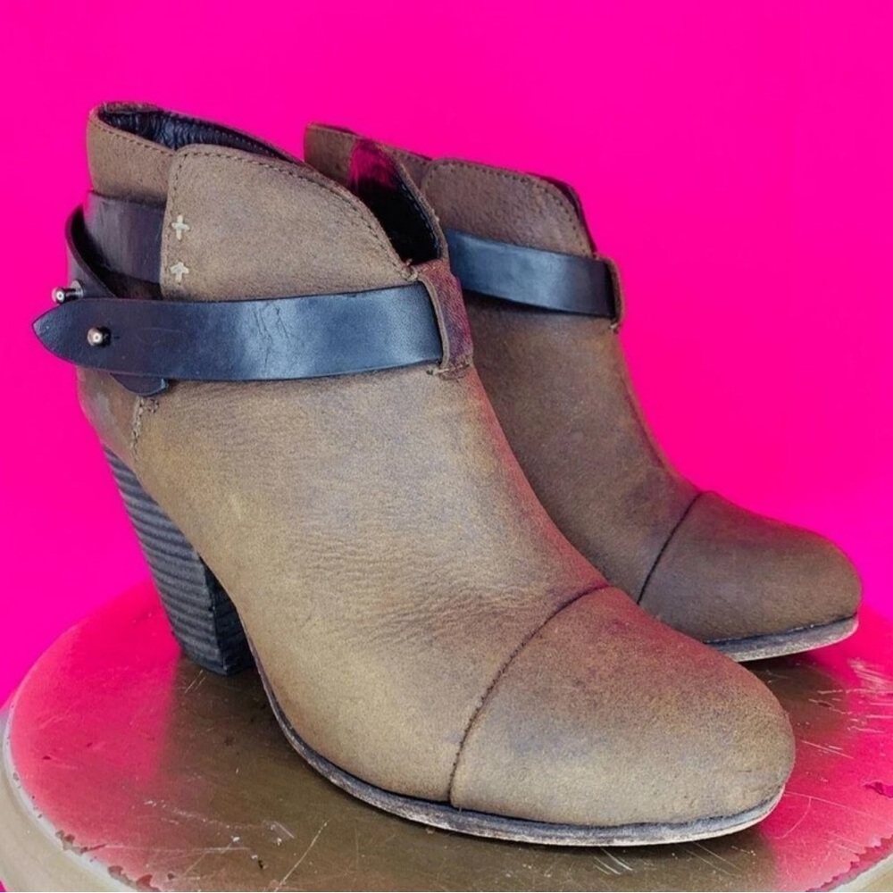 rag & bone Tan Ankle Boots with Black Strap